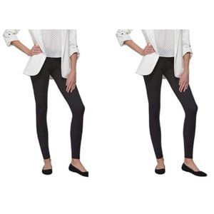 NWT Felina Leggings 2 Pack Wide Waistband Suede Mid Rise Pants M $60 4D146